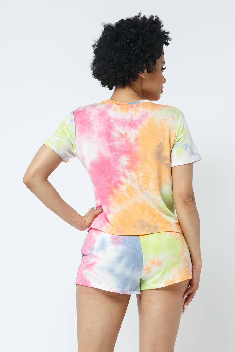 Black Tie Dye Top and Matching Short Set for wholesale on Faire1