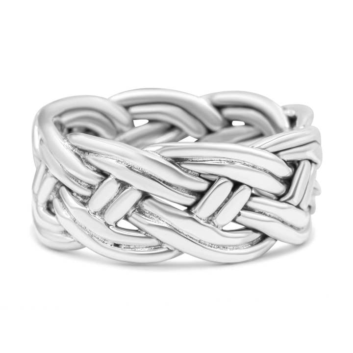 Repceltisk Flätad Knut Oändlighet Flätad Stil Oxiderad Band Tumring 8mm(0,31) för wholesale av Blue Apple Imports