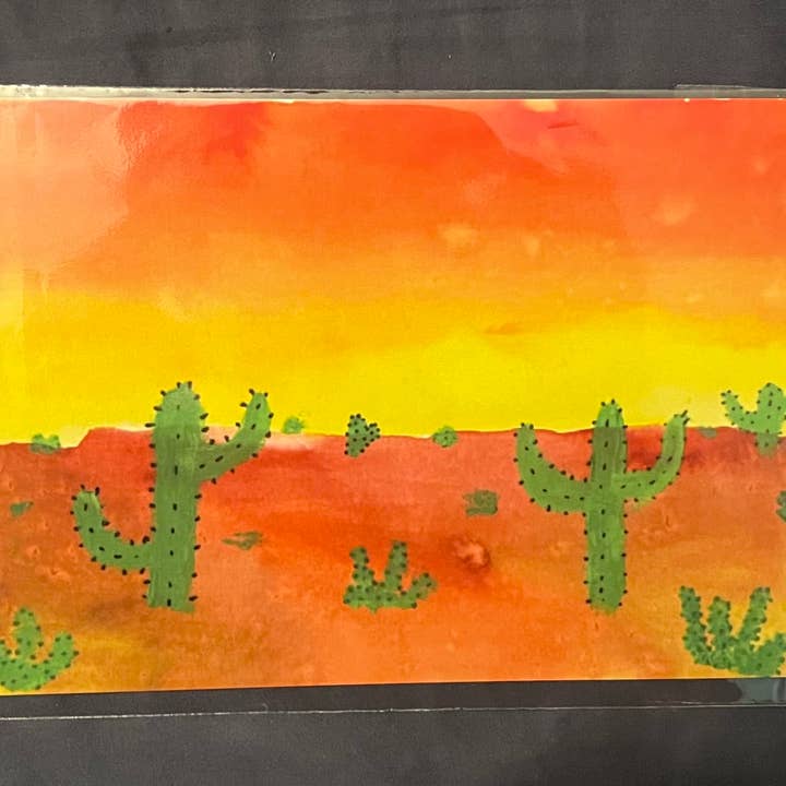 Desert 5x7 Watercolor and Acrylic Art Print for wholesale by The Jack Dabbler