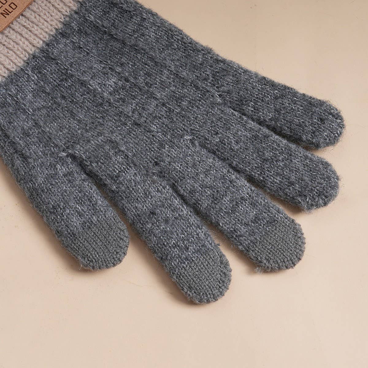 DOUBLJU - Wholesale Gloves - Women's - RETRO TEXTURED CONTRASTING COLOR KNITTED GLOVES_CWAG006186
