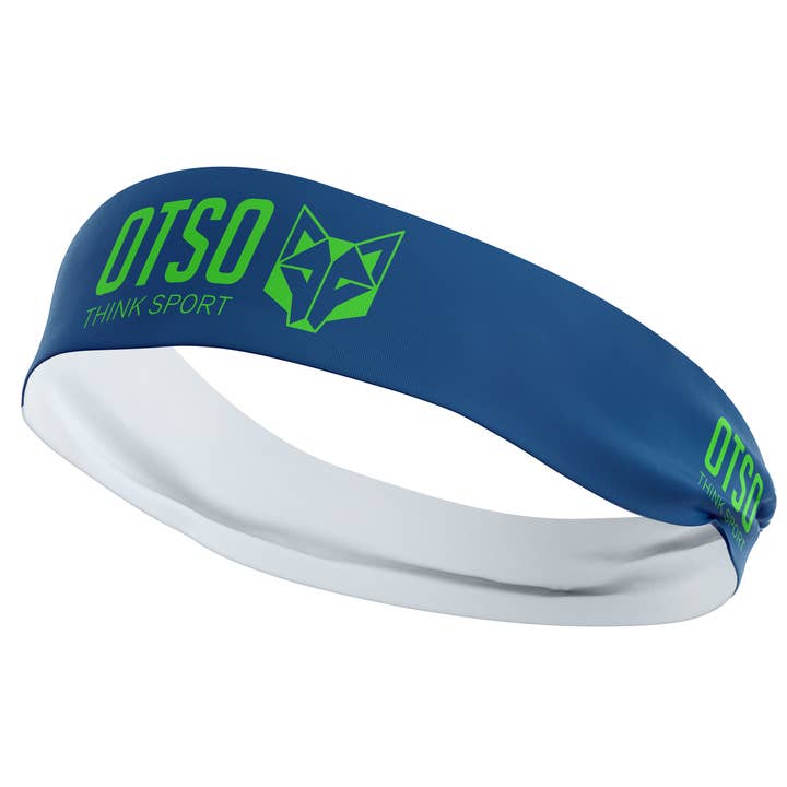 Headband OTSO Sport Electric Blue/Fluo Green 8 cm for wholesale by OTSO