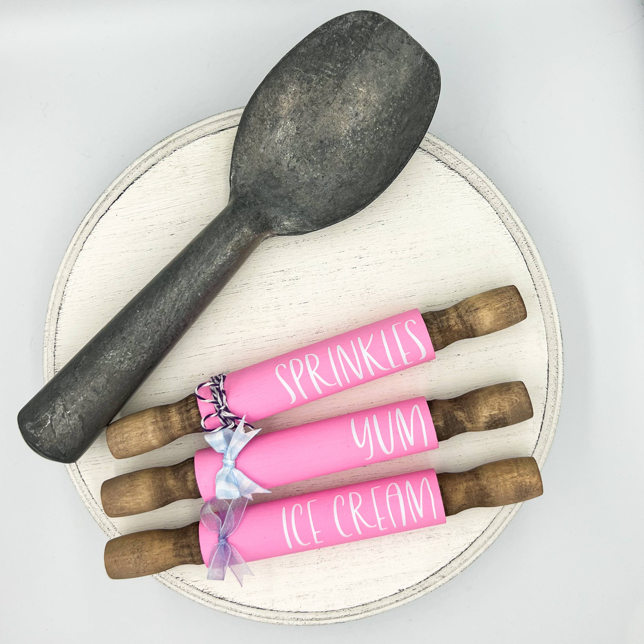 Ruaille Buaille Co - Wholesale Decorative Tabletop Object - Ice Cream bar decor | Summer tiered tray | Mini rolling pins0