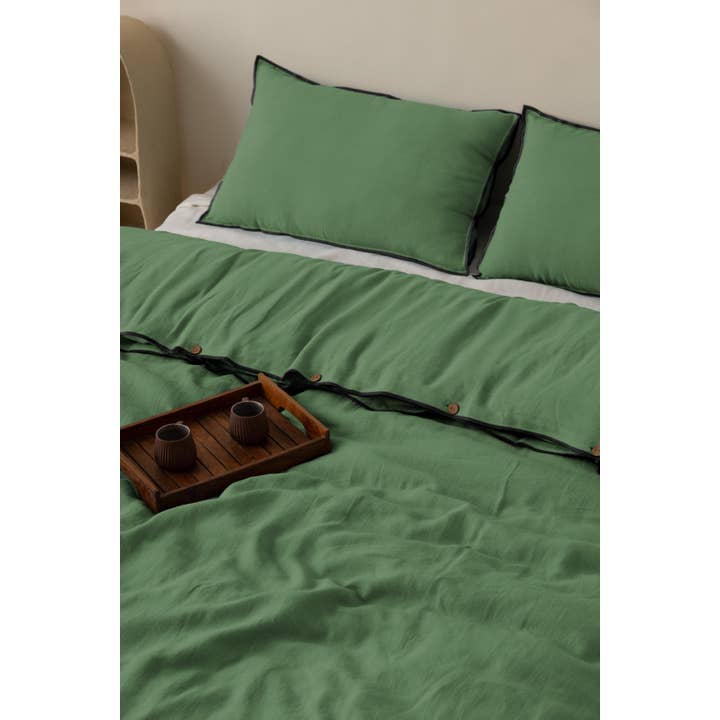 Live Linen - Wholesale Duvet Cover - Decorative Black Needlework Linen Duvet Cover – Elegant6