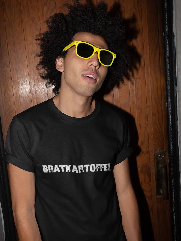 bratkartoffeln Men's T shirt Black Birthday Gift 00548 for wholesale on Faire1