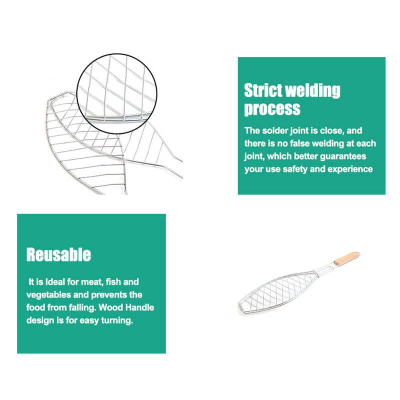 VIGOR – wholesale Outdoor grill tools – Fish Grill Basket - BBQ6