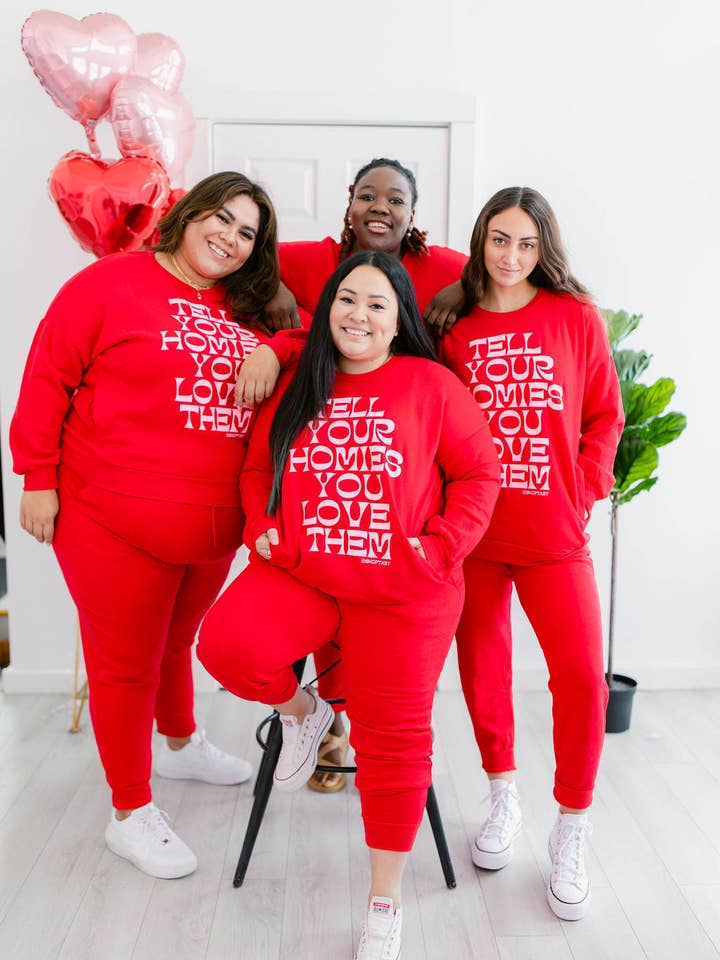 Taby Originals – Engroshandel Loungesæt - Dame – TABY ORIGINAL DESIGN: Fortæl dine venner, at du elsker dem i RØD*** PUFF*** & ULTRA SOFT***13