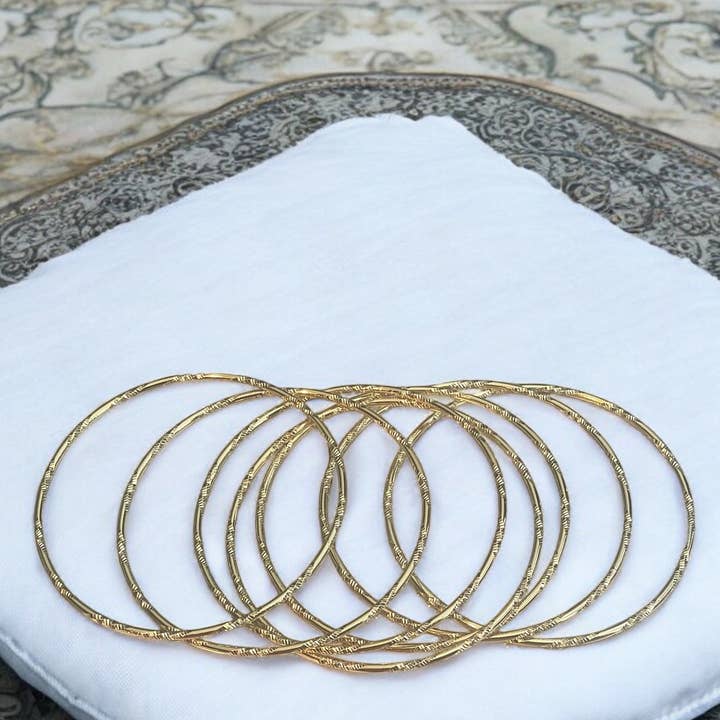 Divina Jewelry & Accessories LLC - Wholesale Jewelry Set - 7 Day Semanario 14k Gold Electroplated Bangle Bracelets