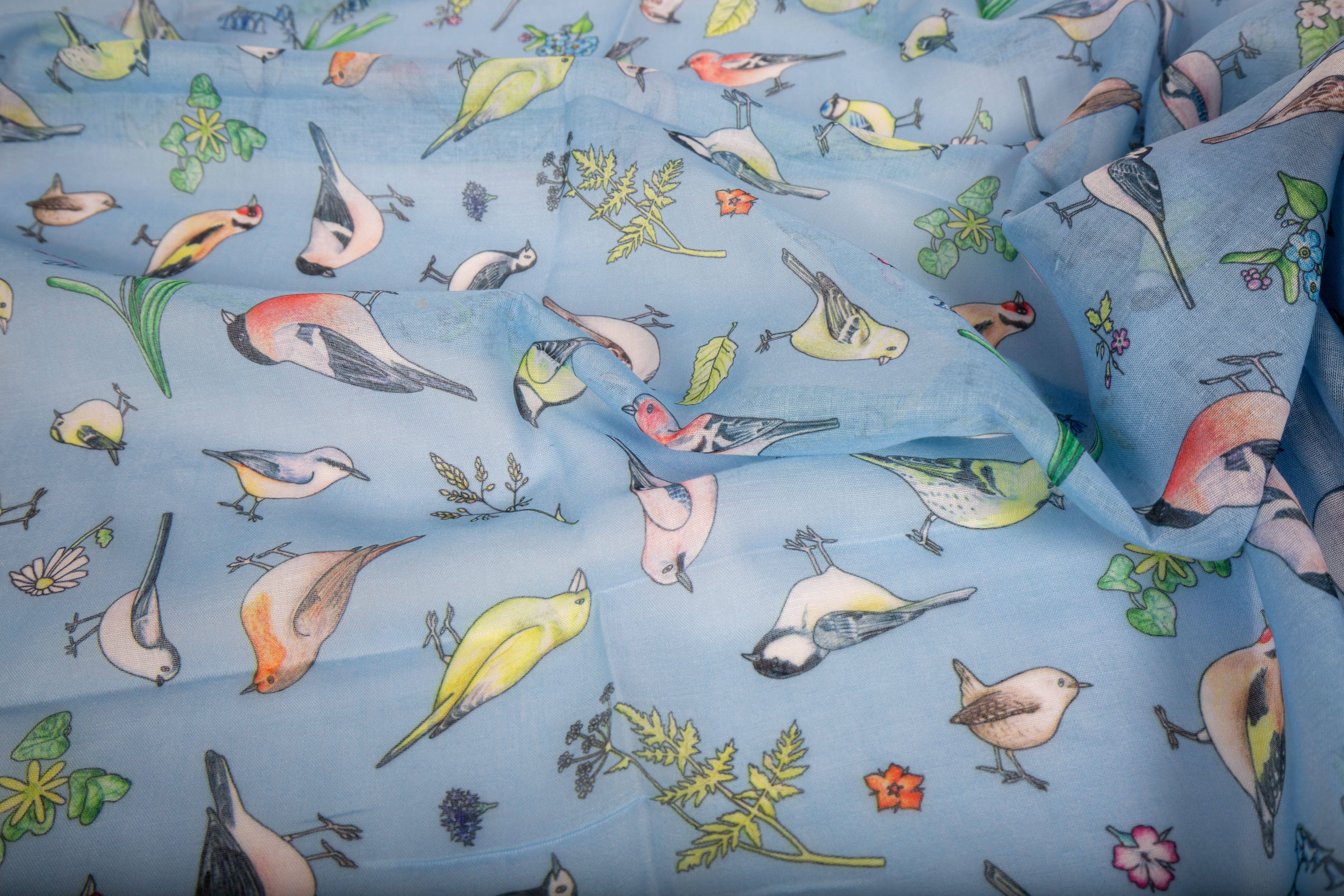 Art on Scarves – wholesale Scarf – Women's – Bottle Scarves, Recycled Plastic Bottles - British Birds 🐦1