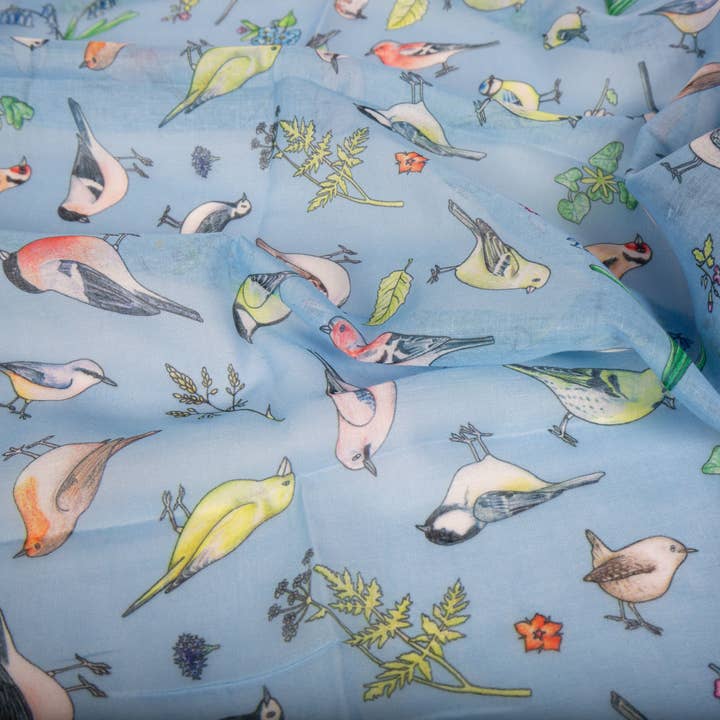 Art on Scarves – wholesale Scarf – Women's – Bottle Scarves, Recycled Plastic Bottles - British Birds 🐦1