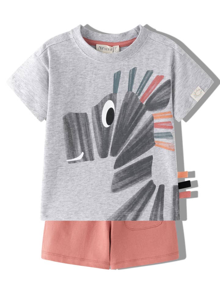 Set kind 2-6J grijs T-shirt oranje broek JBV66215 voor wholesale door Newness Kids