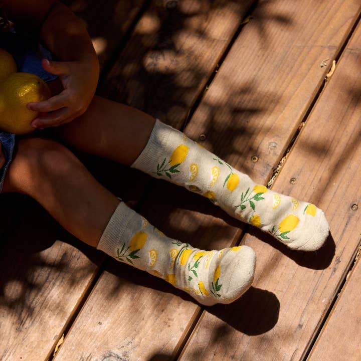 Conscious Step - Wholesale Socks - Kids - Kids Socks that Plant Trees (Beige Lemons)7