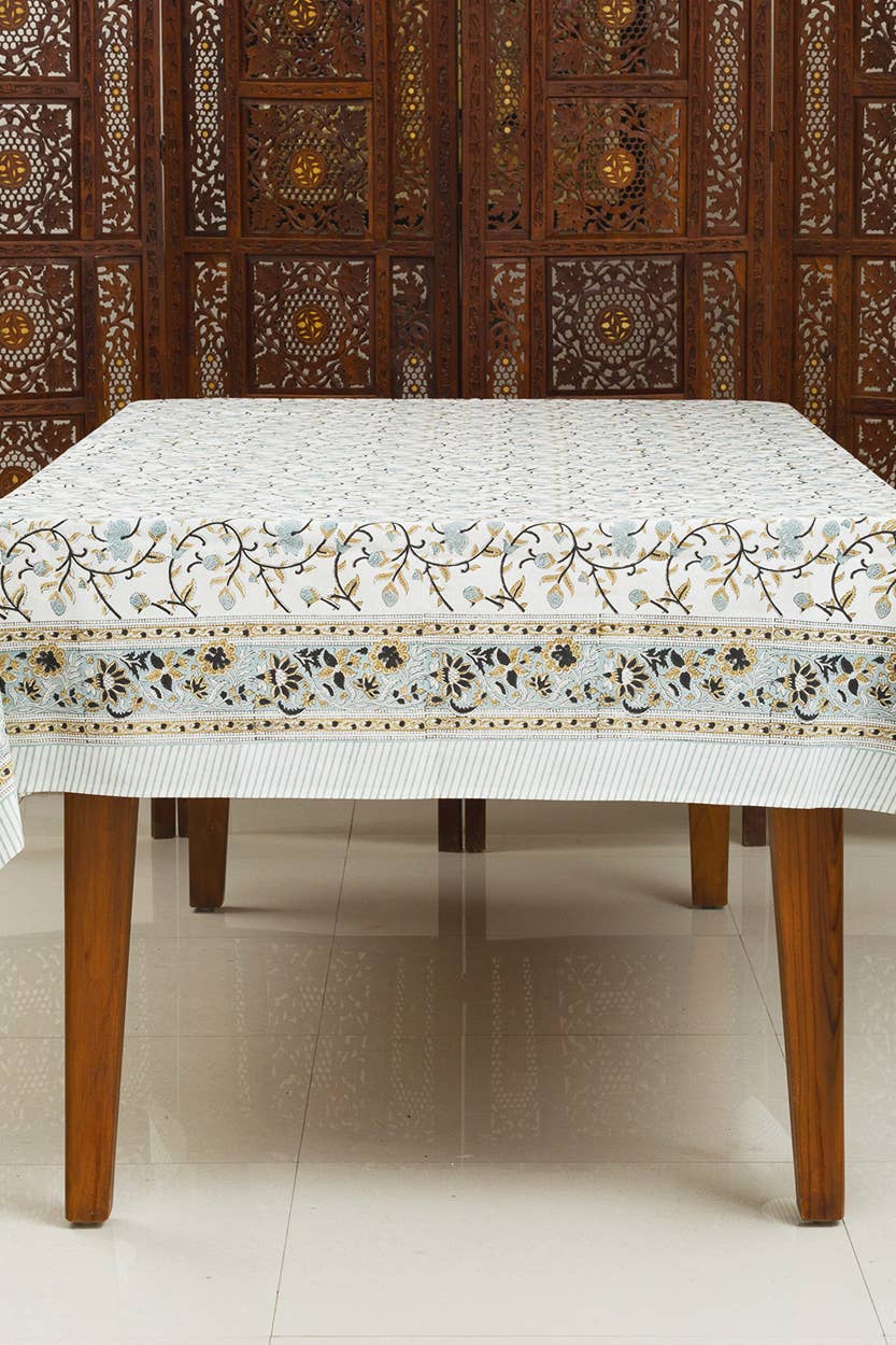 Sevya Handmade – wholesale Tablecloth – Silver Floral Tablecloth1