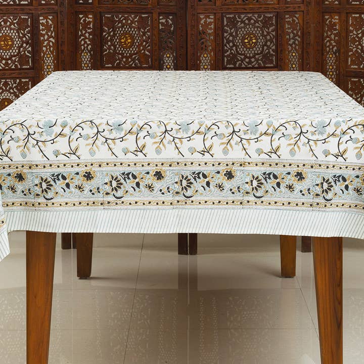 Sevya Handmade - Wholesale Tablecloth - Silver Floral Tablecloth1