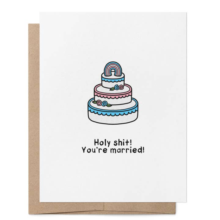 Trans You're Married | LGBTQ+ Love Wedding Greeting Card for wholesale by That Queer Card Co