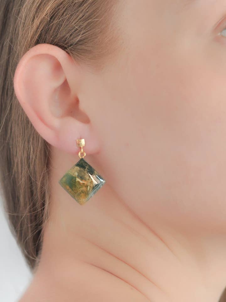 Örhängen diamant 2cm guld pläterat Sterling Silver dubbar för wholesale av YagoEco Accessories