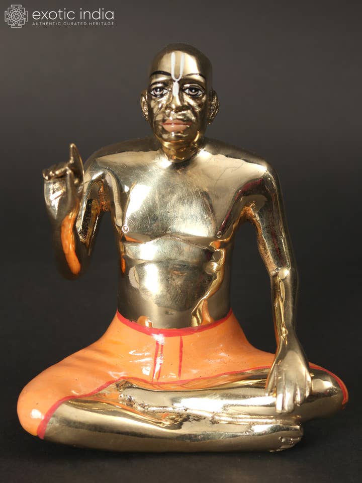 Swami Prabhupada pequeña de 6 pulgadas, fundador de ISKCON | Estatua de bronce para venta al por mayor de Exotic India Art