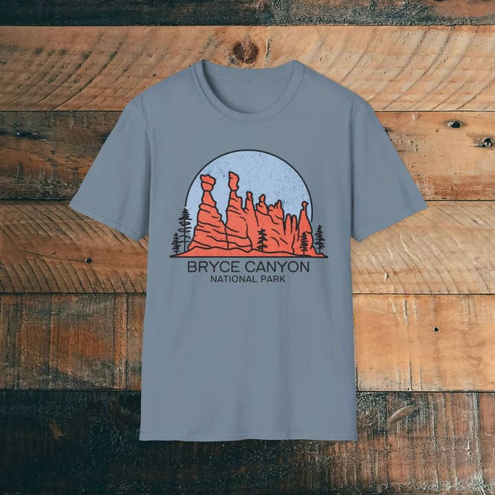 Park Service Apparel - Wholesale Screen Printed T-Shirt - Unisex - Bryce Canyon National Park Unisex Fit T-Shirt Utah Hoodoos Art