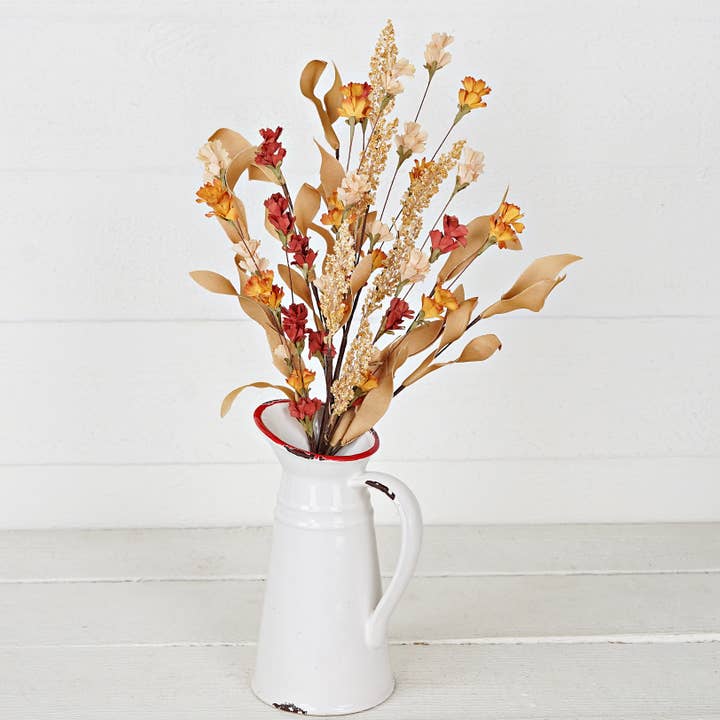 Impressive Enterprises, Inc. - Wholesale Artificial Flowers - 31618-18in Bush-Cluster wild flowers with leaves and heather3