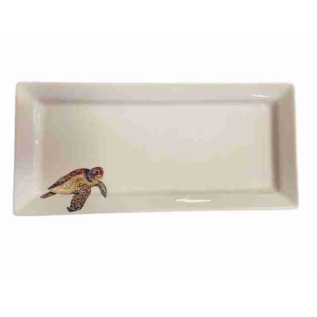 Assiette rectangulaire Undercover Turtle, 15 x 7 cm pour la vente par Kim Rody Creations LLC