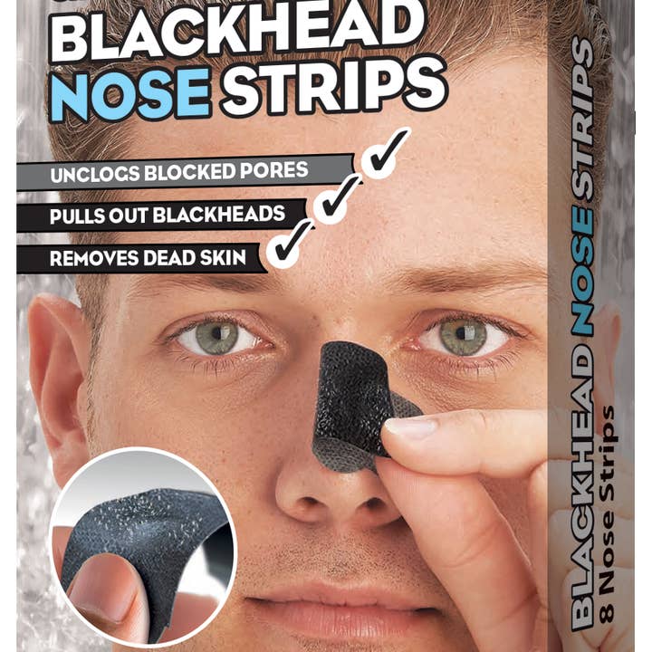 Beauty Goddess - Wholesale Acne/Hydrocolloid Patch - 7th Heaven Men's Blackhead Nose Strips - Charcoal & Tea Tree - BOX (8 x nose strips)1