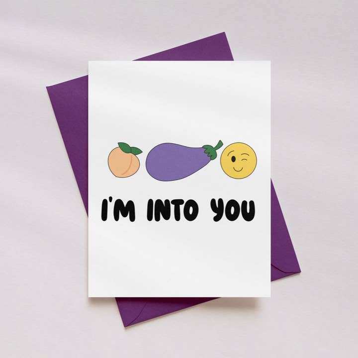 I'm Into You Greeting Card for wholesale by Mouthy Broad