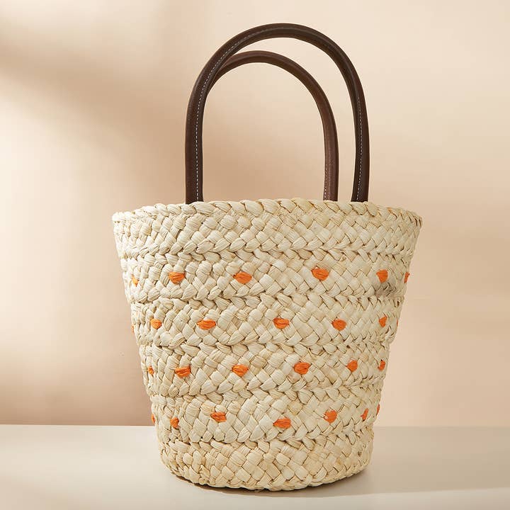 WOMEN CLUTCH RATTAN WOVEN WICKER PURSE BUCKET BAG_CWAB0820 for wholesale by ACCITY
