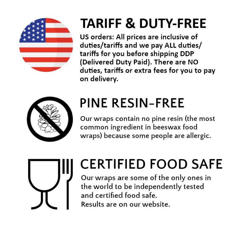 Honey Bee Good - Vendita all'ingrosso Involucro/sacchetto per alimenti - 3 (L,M,S) INVOLUCRI in CERA d'API FATTI A MANO | Farfalle1