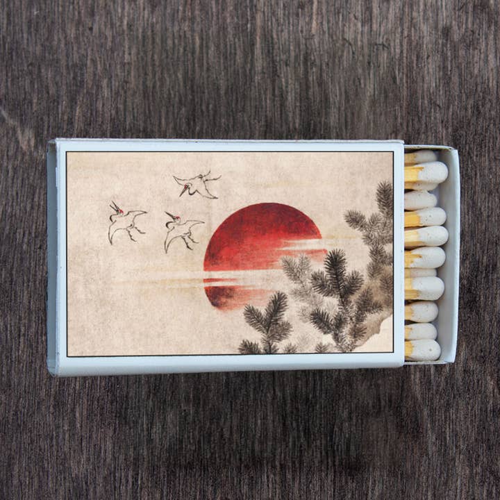 Most Amazing - Wholesale Matches - Hokusai's Birds and Sunset Matchbox • Candle Acc • Matches