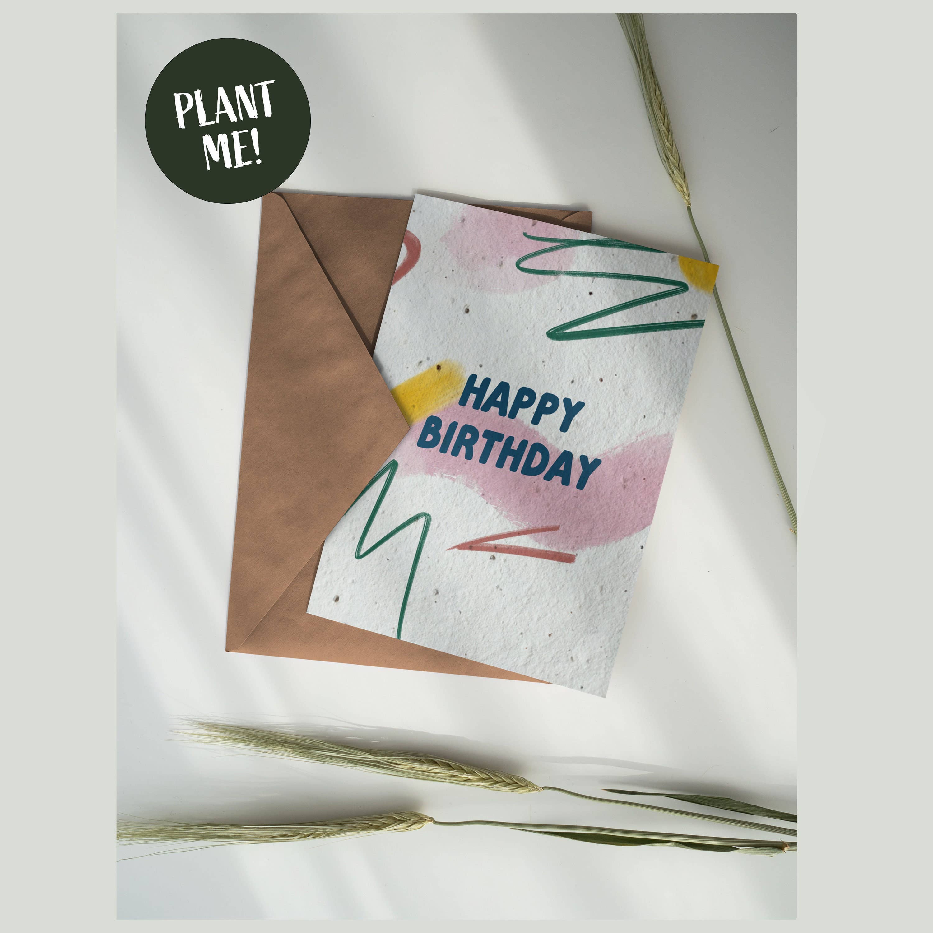 Purcell-Green Studios – wholesale Birthday card – Plantable Abstract Pattern Happy Birthday Card