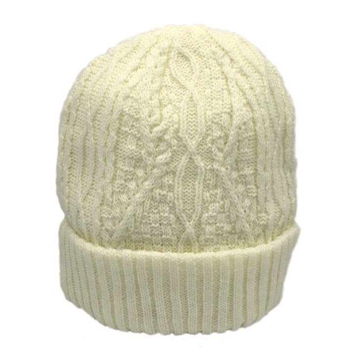 ZH259 Lizzie Aran Style Beanie Hat for wholesale by Heather Hats & Accessories