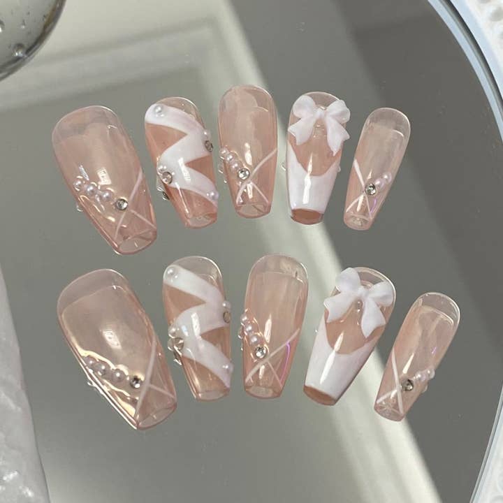 hand made Press on Nails 1514 for wholesale by foamboxnail