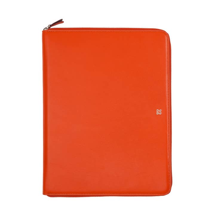 Dudu Læder A4 Lynlåslukket Dokumentmappe Taske Orange for engroshandel hos dudu