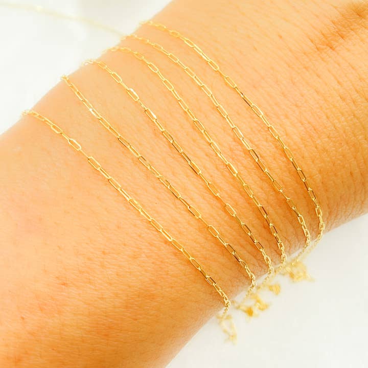 Jewels & Chains - Wholesale Link & Chain Necklace - 027FVBFVT5byft. 14k Solid Gold Diamond Cut Paper Clip Chain