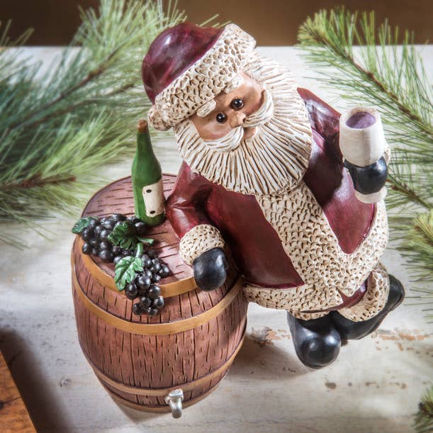 J Devlin Glass Art & Bert Anderson Collection - Wholesale Christmas Decoration - Wine Santa Figurine By Bert Anderson MB 22