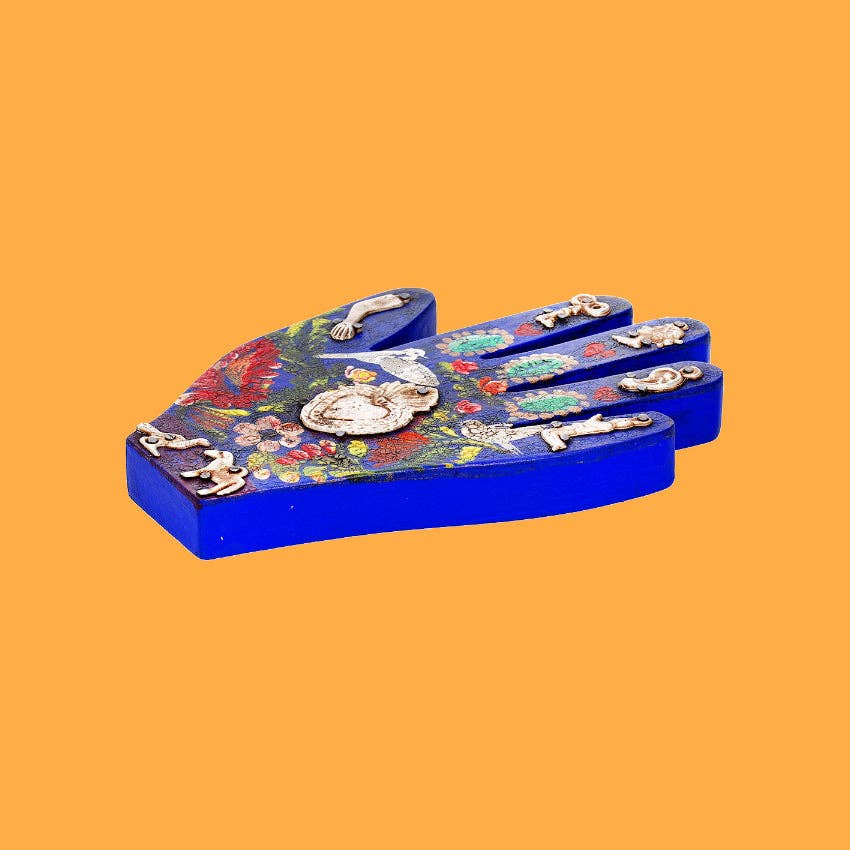 PINK PAMPAS - Wholesale Dimensionele/3D-muurkunst - Mexicaanse handgemaakte houten hand met handgeschilderd ex-voto2