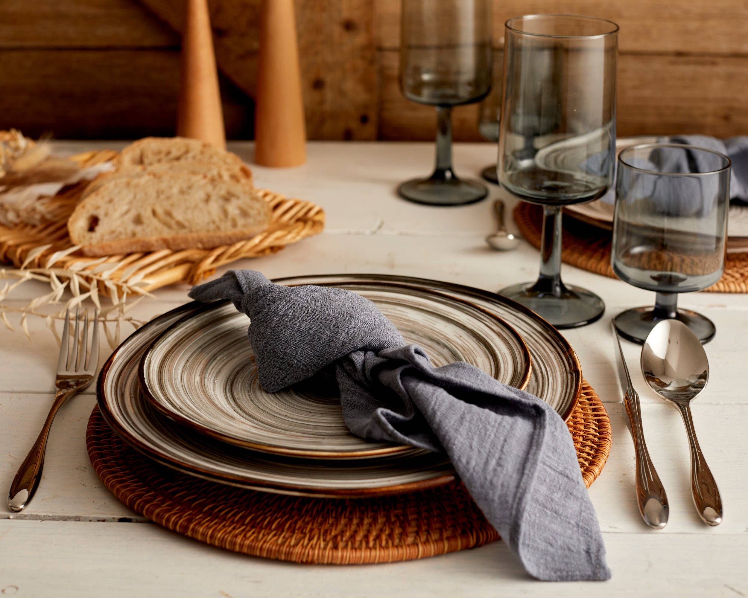 What a Host Home – wholesale Dinner & cloth napkin – Ave Blue Cotton Gauze Table Napkin Set of 43