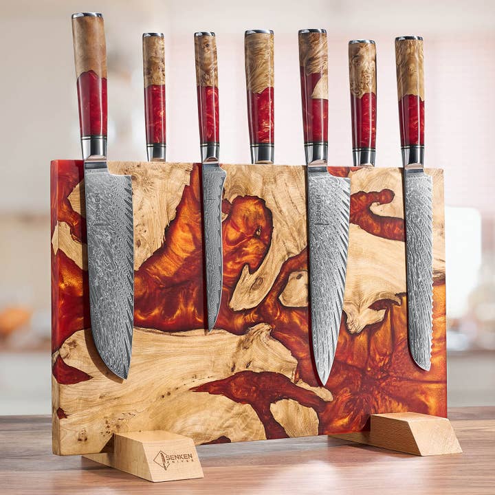 "Red Tsunami" Large Magnetic Knife Block - Holds 16 Knives for wholesale by Senken Knives