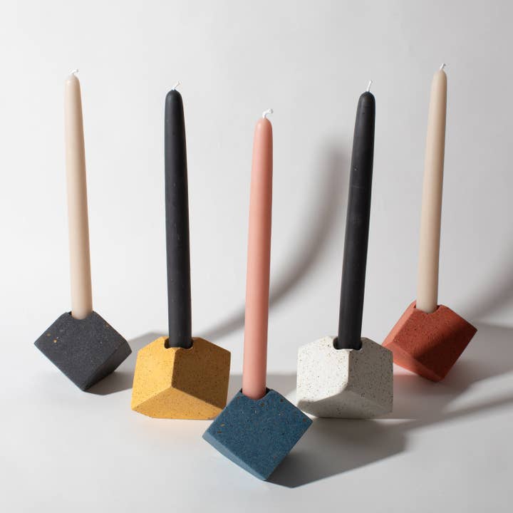 pretti.cool - Wholesale Kaarsenhouder - Kubus kandelaarhouder | Marigold Terrazzo
