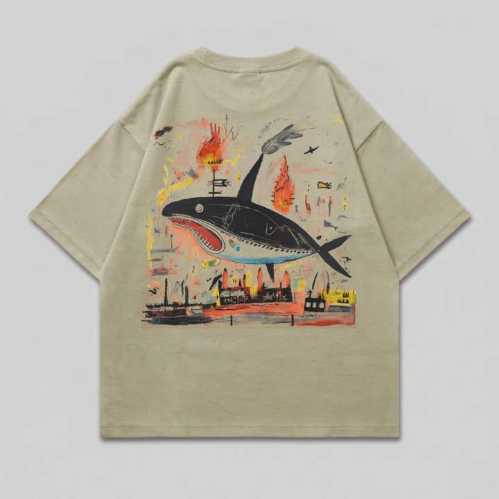 Camiseta de hombre corte boxy societywhale2 para venta al por mayor de Mary Cotton Couture