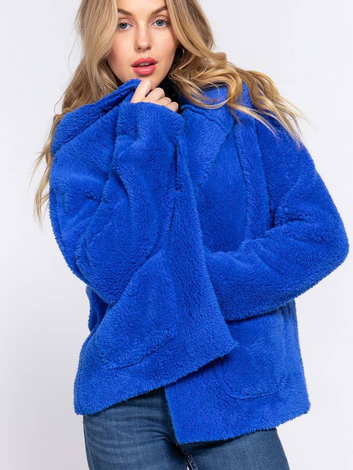 Active Basic | Active USA – wholesale Jacka - Dam – Lång Dolmanärm Hoodie Sherpa Jacka1