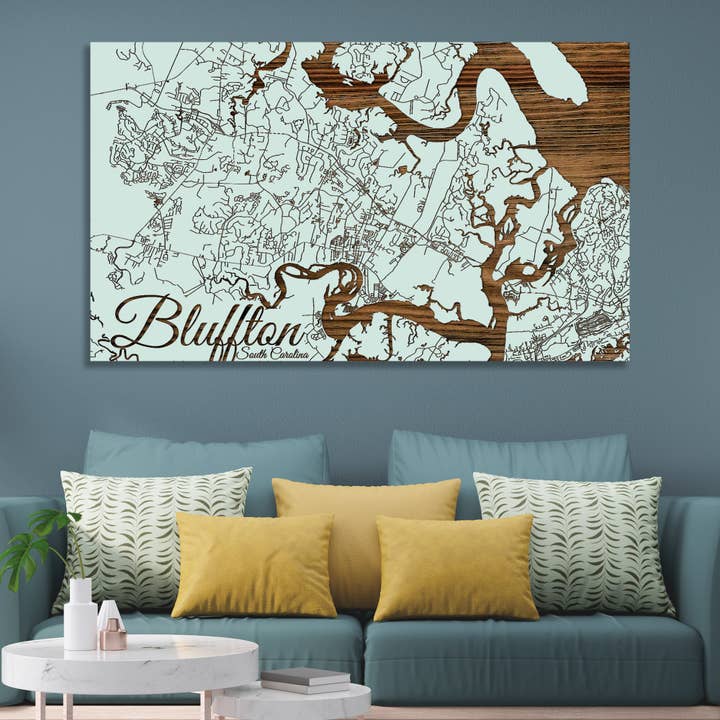 South Carolina: Bluffton Street Map for wholesale by Fire & Pine