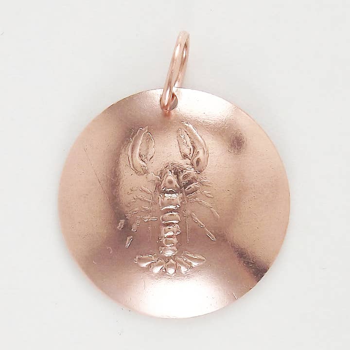 Ciondolo rotondo a forma di aragosta, 2,5 cm, in rame 5C per la vendita all'ingrosso da parte di David Stepan