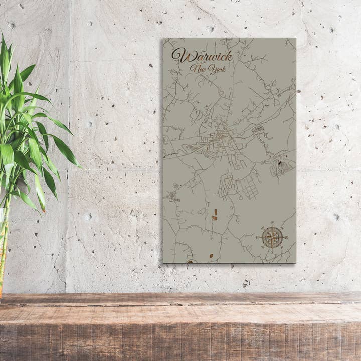 New York: Warwick Street Map for wholesale by Fire & Pine