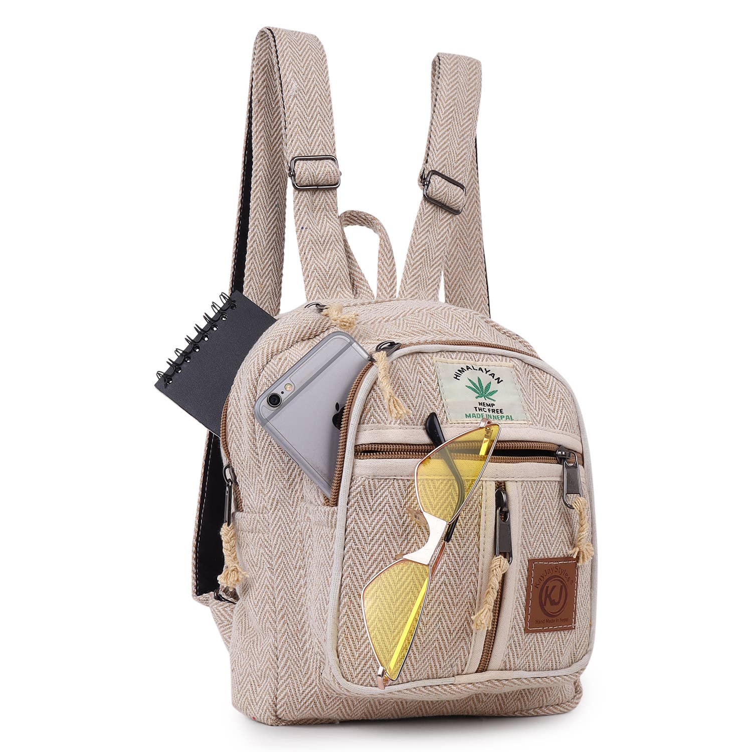 Lungta Imports - Wholesale Backpack - Women's - Handmade Lightweight Natural Hemp Himalayan Nepal Minipack1