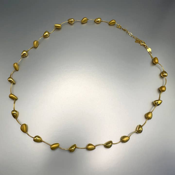 Golden Pebble Necklace for wholesale by Figur Jewelry