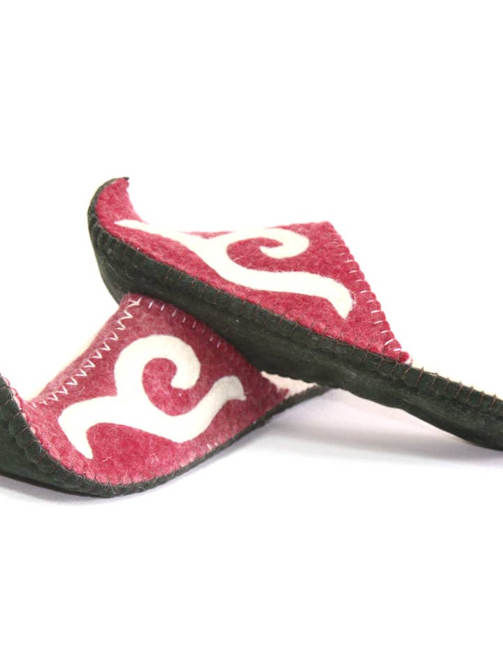 Chinelos de feltro rosa por atacado de Mongulai