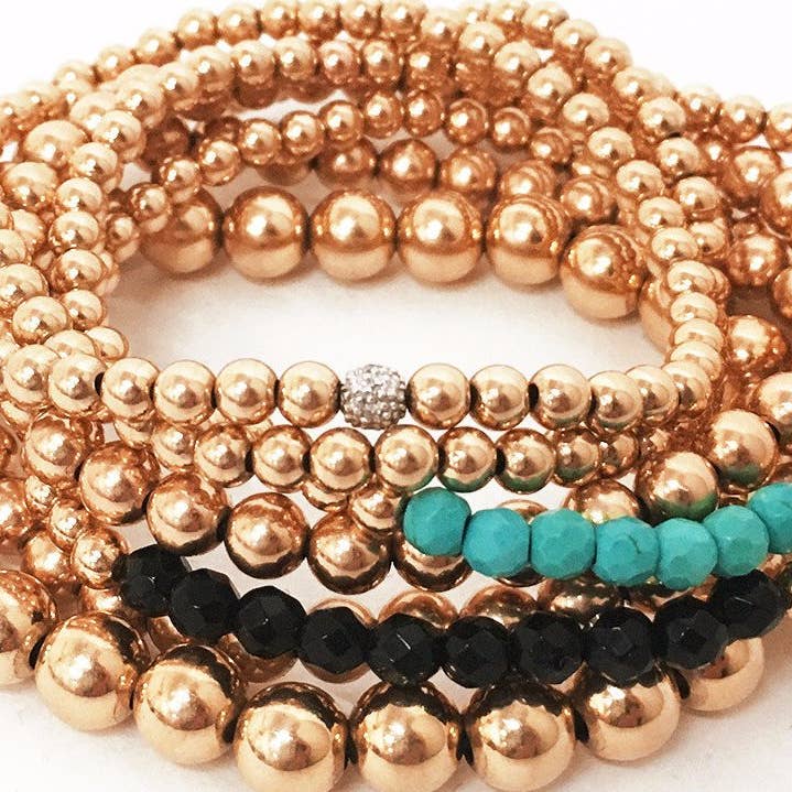 14 Kt Rose guld fyllda pärlstav Stretch armband för wholesale av Kelly and Rose Boutique