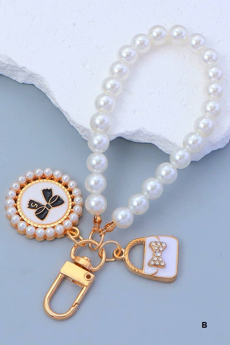 42POPS - Wholesale Keychain - Women's - .._ 0905 Elegant Pearl Phone Pendant Bag Charm Keychain SI-287530