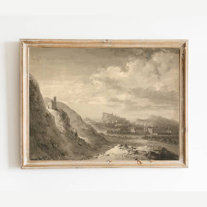 Sea to Skye - Wholesale Art Print - Sketch of Edinburgh Antique Art Print3