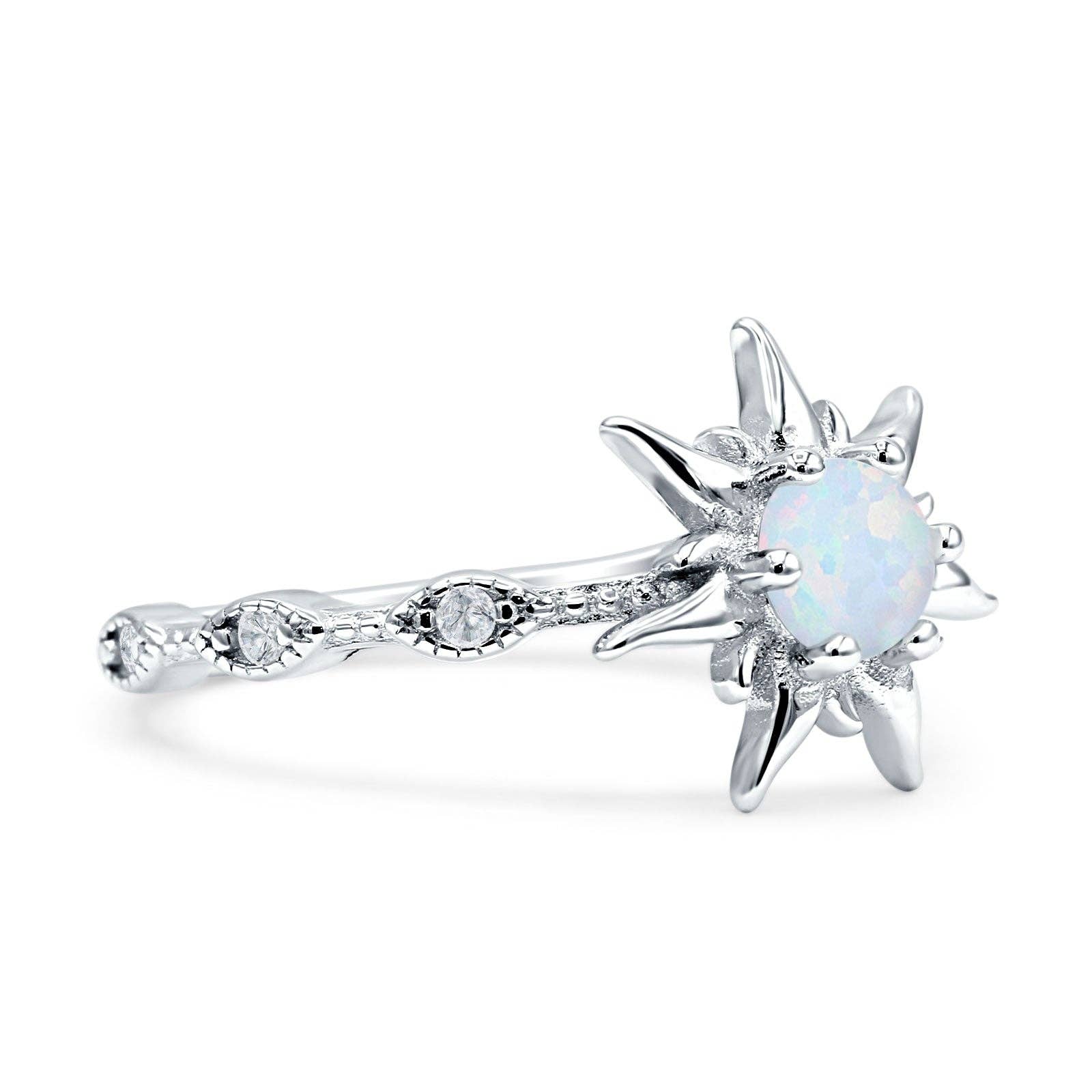 Sun Ring Round Created White Opal for wholesale on Faire1